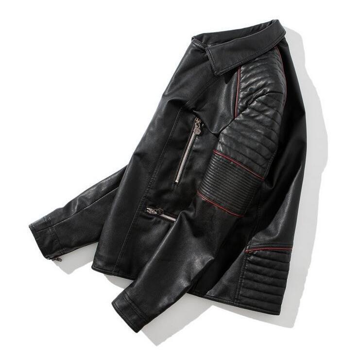 メンズレザージャケット ライダース　 ジャンパー　ブルゾン　 革ジャン 黒 M L XL XXL XXXL