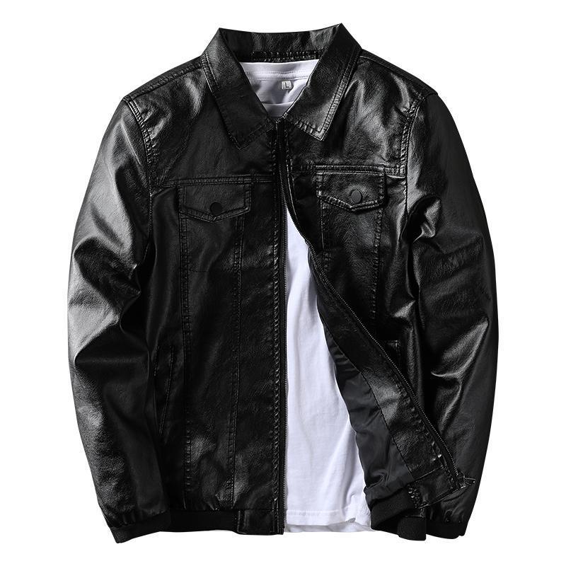 革ジャン メンズ ライダースジャケット レザージャケット 開襟 スリム ロック系 PU