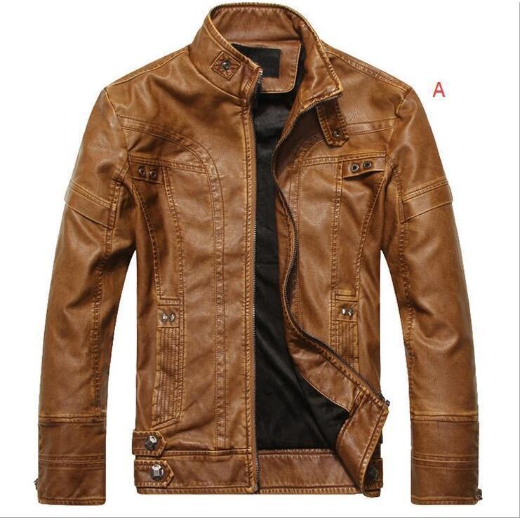 メンズレザージャケット ライダース　 ジャンパー　ブルゾン　 革ジャン 黒 ブラウン M L XL 2XL 3XL