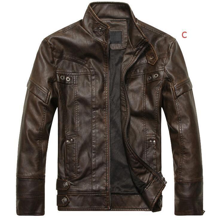 メンズレザージャケット ライダース　 ジャンパー　ブルゾン　 革ジャン 黒 ブラウン M L XL 2XL 3XL