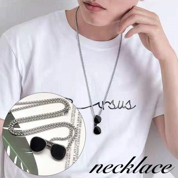 ネックレス ペンダント メンズ 男性用 アクセサリー チェーン サングラス お洒落 カジュアル 紳士用 プレゼント 贈り物 ギフト ファッション小物