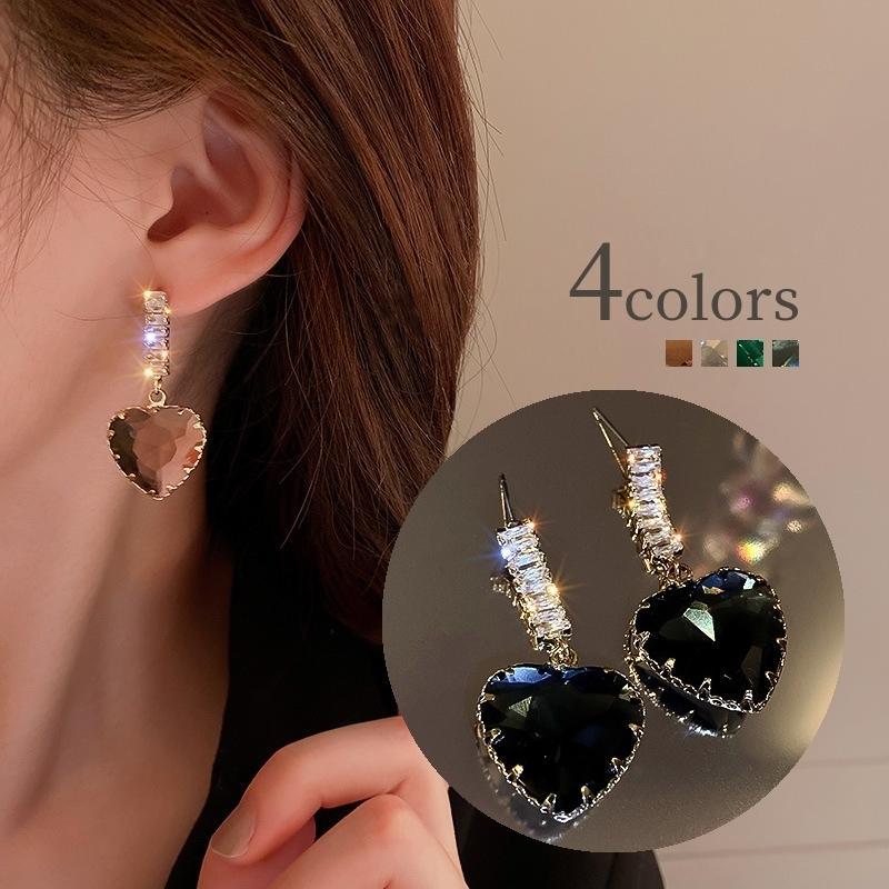 ピアス 両耳用 スタッドピアス アクセサリー レディース 女性 婦人 ラインストーン ハート おしゃれ かわいい ギフト プレゼント 贈り物 ファッシ