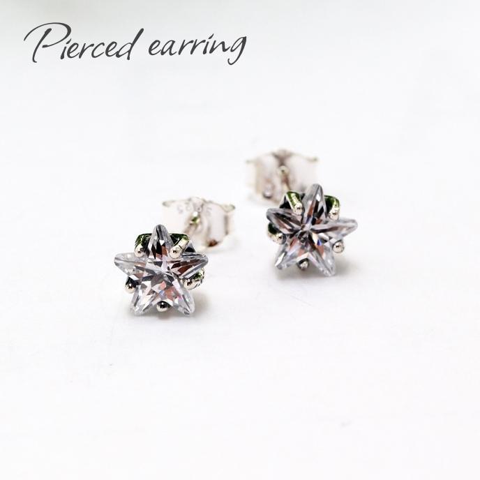 ピアス スタッドピアス アクセサリー レディース 銀色 ラインストーン 星 スター 小さめ 小ぶり かわいい おしゃれ シンプル ギフト 記念日 誕生
