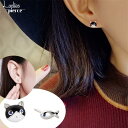 ピアス スタッド レディース アクセサリー ジュエリー シルバーカラー ネコ 猫 魚 サカナ 左右非対称 可愛い おしゃれ シンプル ギフト プレゼン