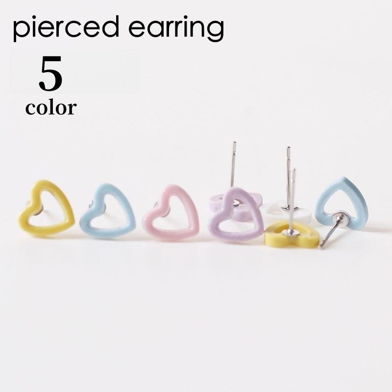 ピアス スタッドピアス レディース 女性 アクセサリー ハート 小ぶり パステルカラー お洒落 可愛い プレゼント ギフト ファッション小物