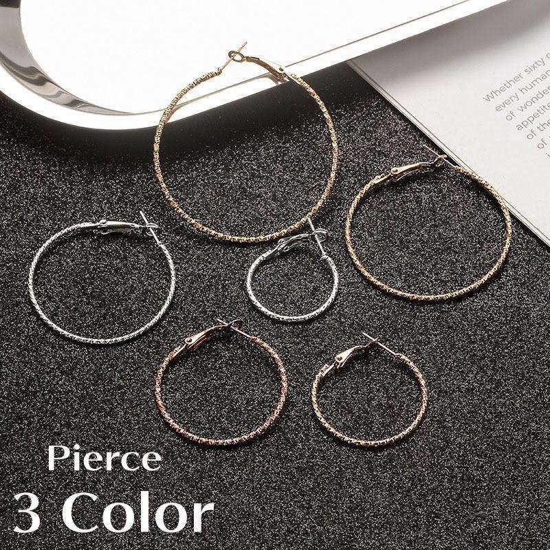 ピアス フープ 輪っか レディース アクセサリー ゴールドカラー シルバーカラー シンプル おしゃれ カジュアル ギフト プレゼント