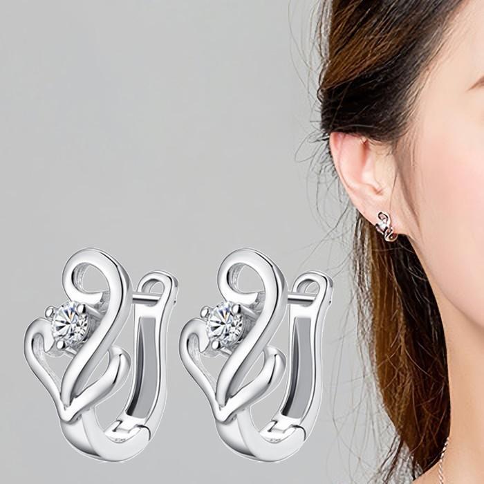 ピアス スタッドピアス レディース アクセサリー ラインストーン ハート シルバーカラー おしゃれ かわいい プレゼント ギフト