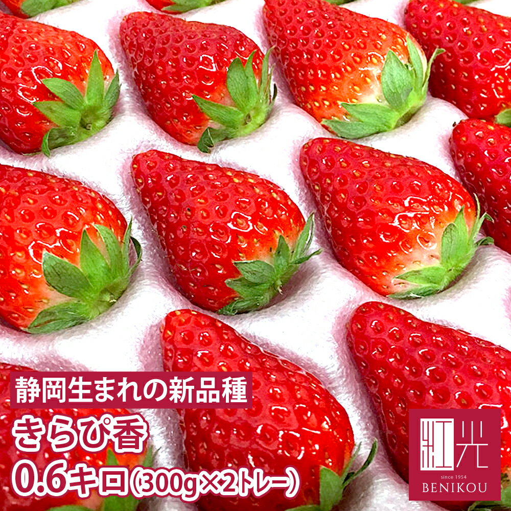 【送料無料】 静岡産 きらぴ香 いちご 0.6kg (20〜30粒) 300g×2トレー 【#元気いただきますプロジェクト】 苺 フルーツ