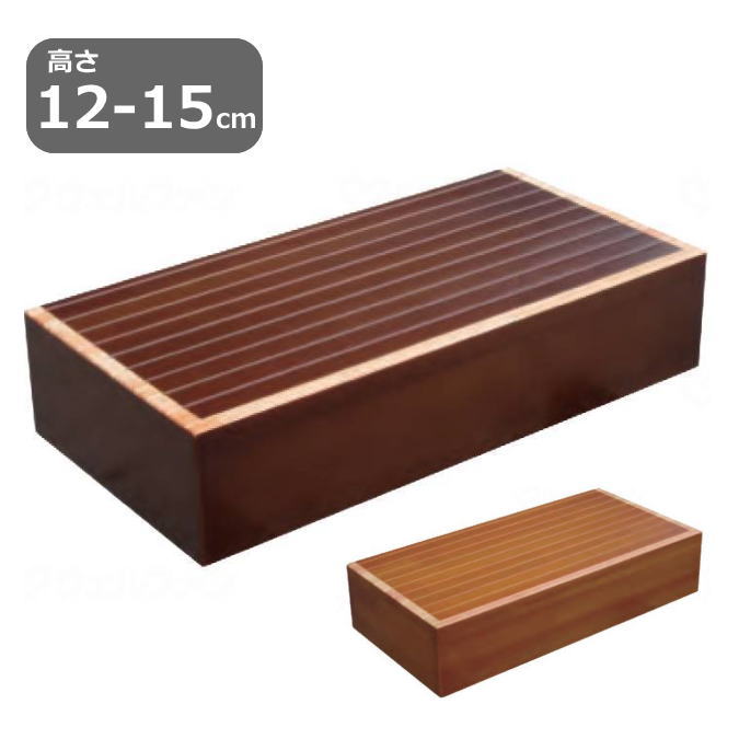 シモヤマ ツートン「踏みはずしま線」高さ12〜15cm 783102 視覚効果 木製玄関台【メーカー直送】【代金引換決済不可】【返品交換不可】