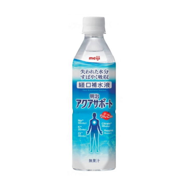 【熱中症対策】明治 水分・電解質補給飲料 [アクアサポート 500ml]単品販売 経口補水液 脱水 応急処置 熱中 暑い ペットボトル ドリンク 予防 高齢者 シニア 老人 お年寄り 水分補給 塩分補給 無果汁［軽減税率対象商品］