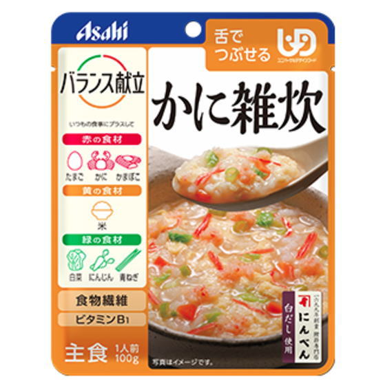 アサヒグループ食品 和光堂 バランス献立 かに雑炊 介護食 ミキサー食 流動食 栄養補助 レトルト 老人 高齢者 食事 食品 区分3 歯ぐきでつぶせる［軽減税率対象商品］