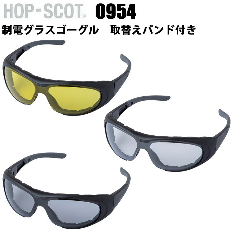 CUC HOP-SCOT 0954 制電グラスゴーグル 取替えバンド付き F 静電気防止 曇り止め ハードコート UVプロテクト 静電防止加工付き 密閉性 保護...