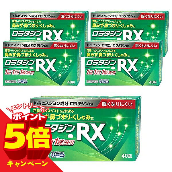 【エントリーでP5倍】【第2類医薬品】ロラタジンRX 40錠 鼻炎薬 5個セット※セルフメディケーション税制対象商品 送料無料