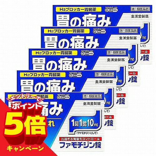 【エントリーでP5倍】【第1類医薬品】 ファモチジン錠 「クニヒロ」 12錠×5個セット ※セルフメディケーション税制対象商品 メール便送料無料