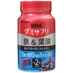 UHA味覚糖 グミサプリ 鉄＆葉酸 30日分 60粒のサムネイル