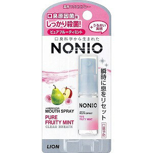 　 ※パッケージデザイン等は予告なく変更されることがあります。予め御了承下さい。 　 商品特徴 ●殺菌成分L(エル)-メントールが口臭原因菌をしっかり殺菌し、口臭の発生を防ぐ。●湿潤剤ポリグルタミン酸配合。お口がしっとりうるおう。 ●手のひらサイズのコンパクトなスプレータイプだから、いつでもどこでも瞬時に口臭ケアできる。●やさしくみずみずしい「ピュアフルーティミント香味」 使用方法 スプレー部をお口の中に向け、適量(2〜3回)押してください。使い始めは2〜3回空押ししてください。 成分 有効成分：L-メントール その他の成分：無水エタノール、グリセリン、POE(60)硬化ヒマシ油、納豆菌ガム、サッカリンNa、キシリトール、pH調整剤、香料 原産国 日本 区分 医薬部外品 ご注意 ・1日1回を目安に、舌の汚れが気になる時にご使用ください。・舌が荒れている場合は使用しないでください。 ・舌がヒリヒリしたり、異常が現れた場合は、使用を中止してください。 ・舌の奥まで入れて使用すると、吐き気が起きる場合がありますので、注意してください。 ・使用後は、よく水洗いして乾燥させてください。 広告文責 くすりの勉強堂TEL 0248-94-8718文責：薬剤師　薄葉 俊子 ■製造販売元： ライオン(株)