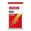 特徴糖解錠は、10種類の生薬からなる糖尿病薬で、体内の末梢及び肝臓における糖の利用段階でのインスリン抵抗性を改善して、血糖をコントロールします。 糖尿病による諸症状(口渇、頻尿、多尿)を改善し、合併症を防ぎます。 錠剤で、服用しやすく、低血糖の心配はありません。効果・効能糖尿病用法・用量通常成人（15歳以上）1回3〜5錠 1日3〜5回・食前又は食間に服用してください。剤形錠剤成分・分量（120錠中）生薬エキス…35g（バクモンドウ・カッコン・ブクリョウ・ジオウ・カロコン各12g，ニンジン8g，カンゾウ・ゴミシ各6g，チモ・タラ根各10g） 添加物：セルロース，水酸化アルミニウム，ステアリン酸マグネシウム，銅クロロフィリンナトリウム，アラビアゴム，ゼラチン，白糖，炭酸カルシウム，タルク，セラック使用上の注意相談すること 1．次の人は服用前に医師又は薬剤師に相談してください。 （1）医師の治療を受けている人 （2）妊婦又は妊娠していると思われる人 （3）胃腸の弱い人 （4）高齢者 （5）次の症状のある人 むくみ，食欲不振，悪心・嘔吐 （6）次の診断を受けた人 高血圧，心臓病，腎臓病 2．次の場合は，直ちに服用を中止し，この文書を持って医師又は薬剤師に相談してください。 （1）服用後，次の症状があらわれた場合 皮ふ：発疹・発赤，かゆみ 消化器：食欲不振，胃部不快感，悪心・嘔吐 まれに下記の重篤な症状が起こることがあります。その場合は直ちに医師の診療を受けてください。 ［症状の名称：症状］ 偽アルドステロン症：尿量が減少する，顔や手足がむくむ，まぶたが重くなる，手がこわばる，血圧が高くなる，頭痛等があらわれる。 2）1カ月位服用しても症状がよくならない場合 3．長期連用する場合には，医師又は薬剤師に相談してください。 4．次の症状があらわれることがあるので，このような症状の継続又は増強が見られた場合には，服用を中止し，医師又は薬剤師に相談してください。 下痢医薬品の保管及び取り扱い上の注意(1)直射日光の当たらない湿気の少ない涼しい所に密栓して保管してください。 (2)小児の手の届かない所に保管してください。 (3)他の容器に入れ替えないでください。(誤用の原因になったり品質が変わります) (4)使用期限を過ぎた製品は使用しないでください。区分日本製・第2類医薬品広告文責くすりの勉強堂TEL 0248-94-8718文責：薬剤師　薄葉 俊子 お問合せ先摩耶堂製薬株式会社 〒651-2145　神戸市西区玉津町居住65-1 TEL：（078）929-0120 受付時間：9：00〜17：30（土・日・祝日を除く） ■発売元：摩耶堂製薬株式会社