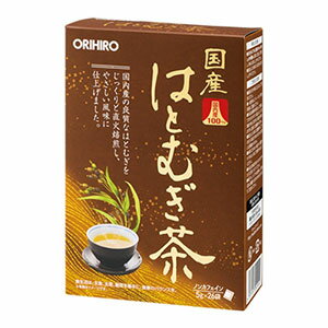 特徴 本品ははとむぎ100％の使いやすいティーバッグタイプのお茶です。国産のはとむぎを原料に、国内の工場で製品化しています。 ノンカフェインですので、お休み前のリラックスタイムにもおすすめです。毎日の健康管理にお役立ていただけます。 お召し上がり方 【煮出してのご利用】 ●よく沸騰している約500mlの熱湯に本品1袋を入れ、5〜10分間を目安に弱火で煮出してください。●煮出す時間はお茶の色や香りでお好みによって調節してください。●程よい色と良い香りが出ましたら、火を止めてポットで保温するか冷蔵庫で冷やしてお召し上がりください。●煮出した後、ティーバッグをそのまま入れておきますと、苦味が出てくることがありますので、必ず取り出してポットなどに移してください。 【急須でのご利用】 温めた急須に本品1袋を入れ熱湯を注ぎ、5〜10分ほどじっくりと蒸らしてお好みの濃さでお召し上がりください。 原材料 はとむぎ【製造国：日本　原料原産国：日本】 広告文責くすりの勉強堂TEL 0248-94-8718文責：薬剤師　薄葉 俊子 ■発売元：オリヒロ 370-2464 群馬県富岡市南蛇井51-1 0120-87-4970