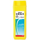 ※パッケージは予告なく変更となる場合がございます。予めご了承下さい。 商品特徴 幅広い殺菌スペクトラム持つ複合次亜塩素酸系消毒剤。 畜鶏舎や器具類、踏込槽の消毒にすぐれた効果を発揮します。 ●あらゆる病原菌を即効・確実に駆除。 ●粉末タイプで取り扱いが簡単。 ●不快な臭いや刺激臭がなく、腐敗性も少ないピンク色（希釈液）の消毒剤。 ●診療施設内の消毒にも優れた効果を発揮。 　 用途 畜・鶏舎、搾乳器具・ふ卵器具、 踏込槽および診療施設内の消毒 使用対象 畜・鶏舎／器具類／小動物診療領域（診療施設） 成分・分量 本品100g中に、ペルオキソー硫酸水素カリウム 50.0g及び塩化ナトリウム1.5gを含有 効能・効果 【畜産領域】 ●畜・鶏舎の消毒 ●搾乳器具・ふ卵器具の消毒 ●踏込槽での消毒 【小動物診療領域】 ●診療施設内の消毒 用法・用量 本品を下記の希釈倍率となるよう水又は微温湯 にて溶かし散布，浸漬又は使用する。 【畜産領域】 ●畜・鶏舎の消毒： 500倍希釈液を床面又は壁に適量散布する。 （有効塩素量で表した酸化力0.02％） ●効果が認められるウイルス類を対象とした畜・ 鶏舎の消毒： 500〜2000倍希釈液を床面又は壁に適量 散布する。（有効塩素量で表した酸化力0.02 〜0.005％） ●搾乳器具・ふ卵器具の消毒： 1000倍希釈液に2〜5分間浸漬する。（有 効塩素量で表した酸化力0.01％） ●踏込槽での消毒： 100倍希釈液を使用し，薬液の更新は1週毎 又はひどく汚れた時とする。（有効塩素量で表 した酸化力0.1％） 【小動物診療領域】 ●診療施設内の消毒： 100倍希釈液を診察台，手術台，床又はケー ジに適量を散布する。（有効塩素量で表した 酸化力0.1％） 諸注意 【一般的注意】 ●本剤は効能・効果において定められた目的にのみ使用すること。 ●本剤は定められた用法・用量を厳守すること。 【使用者に対する注意】 ●原末及び希釈液が、皮膚、眼、飲食物、飼料、被服、少児のおも ちゃ等に直接かからないように注意すること。万一、皮膚や眼に 付着した場合はよく洗うこと。 ●原末及び希釈液を誤食・誤飲しないよう注意すること。 ●本剤を誤飲した場合は、吐かずに、直ちに医師の診察を受けること。 ●本品又は本品の希釈液を取り扱う場合には、ゴム手袋等を装着 すること。 ●散布中にはマスク等をして本剤を吸い込まないように注意すること。 ●アレルギー体質等で、発赤、掻痒感等の過敏症状が現われた場 合には直ちに使用を中止すること。 【保管上の注意】 ●小児の手の届かない乾燥した暗所に保管すること。 ●使用後は常にふたをしめること。 広告文責 くすりの勉強堂TEL 0248-94-8718 ■発売元：バイエル薬品株式会社 フリーダイヤル 0120-106-398 ※フリーダイヤルがご利用いただけない場合：06-6133-7555 　