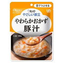 ※パッケージデザイン等は予告なく変更されることがあります。予め御了承下さい。商品特徴舌でつぶせる ・やわらかく仕立てた豚肉と豚ひき肉、大根、にんじん、ごぼう、豆腐、長ねぎ入りの豚汁です。とろみをつけて食べやすく仕上げました。原材料 野菜(だいこん、にんじん、ごぼう、長ねぎ)、豆腐、豚肉加工品(豚肉、でん粉、乾燥マッシュポテト、乾燥卵白、食塩)、豚肉、みそ、でん粉、植物油脂、米発酵調味料、しょうゆ、ポークエキス、かつお節エキス、砂糖、食物繊維/調味料(アミノ酸等)、卵殻カルシウム、増粘剤(キサンタンガム)、豆腐用凝固剤、(一部に卵・小麦・大豆・豚肉を含む) 栄養成分1袋(100g)当たり エネルギー：52kcal、たんぱく質：1.9g、脂質：2.7g、炭水化物：5.5g、糖質：4.3g、食物繊維：1.2g、食塩相当量：0.9g、カルシウム：72mg 注意事項・この商品はレトルトパウチ食品です。・保存料は使用していません。・乳幼児向け商品ではありません。 ・直射日光を避け、常温で保存してください。・温めた後に、中身がはねてヤケドをする恐れがありますのでご注意ください。 ・食事介助が必要な方にご利用の際は、飲み込むまで様子を見守ってください。また、具材が大きい場合はスプーン等でつぶしてください。広告文責 くすりの勉強堂TEL 0248-94-8718■発売元：キユーピー株式会社