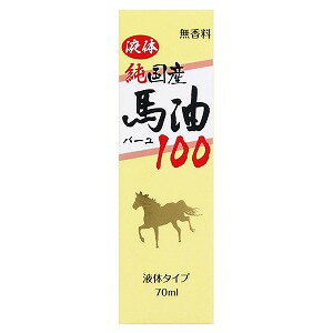 ※パッケージデザイン等は予告なく変更されることがあります。予め御了承下さい。【商品特徴】 ●本品は、熊本県産の馬脂を100％使用※し、国内工場で製造した無添加の馬油100％の液体タイプです。 ●馬油は浸透性が高く、皮膚に潤いを与え、皮膚を保護します。洗顔後や入浴後に塗布量を加減しながら身体全身にお使いいただけます。 ※天災などの影響で、熊本県産の馬脂供給が困難な場合、日本国内他県の馬脂を使用する場合がございます。【効能 効果】 ・皮膚に潤いを与え、肌荒れを防ぎます。・皮膚を保護し、乾燥を防ぎます。・日焼けによるシミ・ソバカスを防ぎます。【使用方法】 全身のお肌にお使いいただけます。適量を手に取り、軽くマッサージするようになじませてください。【注意事項】ご使用上の注意 ・お肌に異常が生じていないかよく注意してお使いください。 ・お肌に合わない時は、使用を中止してください。そのまま使用を続けますと、症状を悪化させることがありますので、皮膚科専門医にご相談ください。 取り扱い上の注意・日の当たらない涼しい所で保管してください。 ・温度差により白濁したり、結晶したり、変色することがありますが、品質に問題はございません。・お子様の手の届かない所に保管してください。 ・開封後はフタをしっかりと締め、漏れ防止のため、まっすぐ立てて保存し、お早めにご利用ください。■発売元：ユウキ製薬株式会社 広告文責くすりの勉強堂0248-94-8718