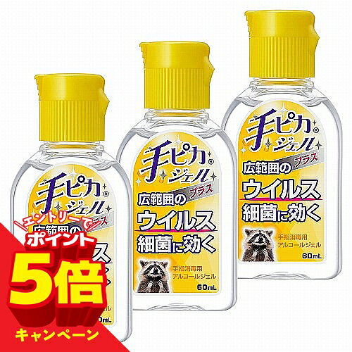 【エントリーでP5倍】健栄製薬 手ピカジェルプラス 60mL×3本セット 指定医薬部外品 メール便送料無料
