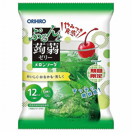 ぷるんと蒟蒻ゼリーパウチ メロンソーダ 6個入