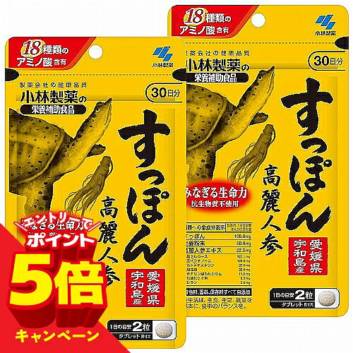 【エントリーでP5倍】小林製薬 すっぽん高麗人参 60錠×2個セット メール便送料無料