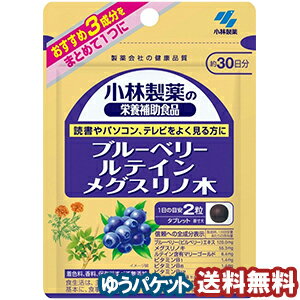 小林製薬 ブルーベリー ルテイン メグスリノ木 60粒（約30日分） メール便送料無料