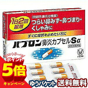 【エントリーでP5倍】【第（2）類医薬品】 パブロン鼻炎カプセルSα 24カプセル メール便送料無料