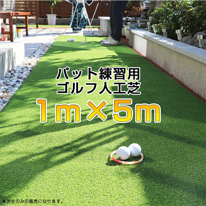 【送料無料】アプローチ・パット練習用 ゴルフ人工芝 1m×5m 芝丈15mm ロールタイプ ゴルフ グリーン 打ち方練習 ゴルフ練習用 自宅練習 自宅トレーニング 初心者 排水穴付き 薄い 大きい サイズ 庭 屋内 屋外