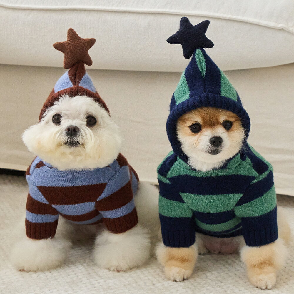 【 26秋冬★新作 】犬の服 長袖 秋冬 秋 小型犬 服 犬 ジョイ ストライプ ニット ベニーズ S / M / L / XL【韓国 BENNYS 日本公式】小型犬 冬服 洋服 かわいい 暖かい あったか 防寒 着せやすい 犬 防寒着