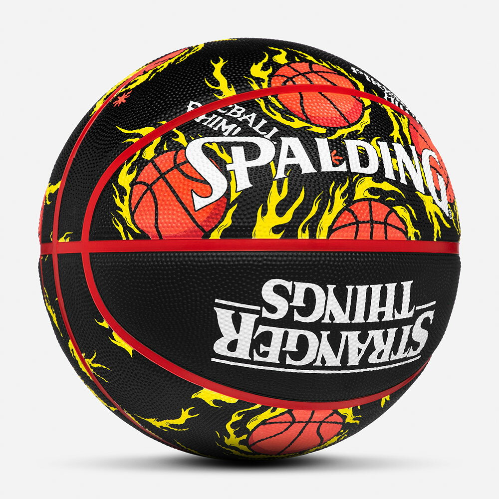 ストレンジャー・シングス ヘルファイア ラバー 7号球 84-865Z | 正規品 SPALDING スポルディング バスケットボール バスケ 7号球 ラバー 屋外 外用 ブラック レッド コラボ 2