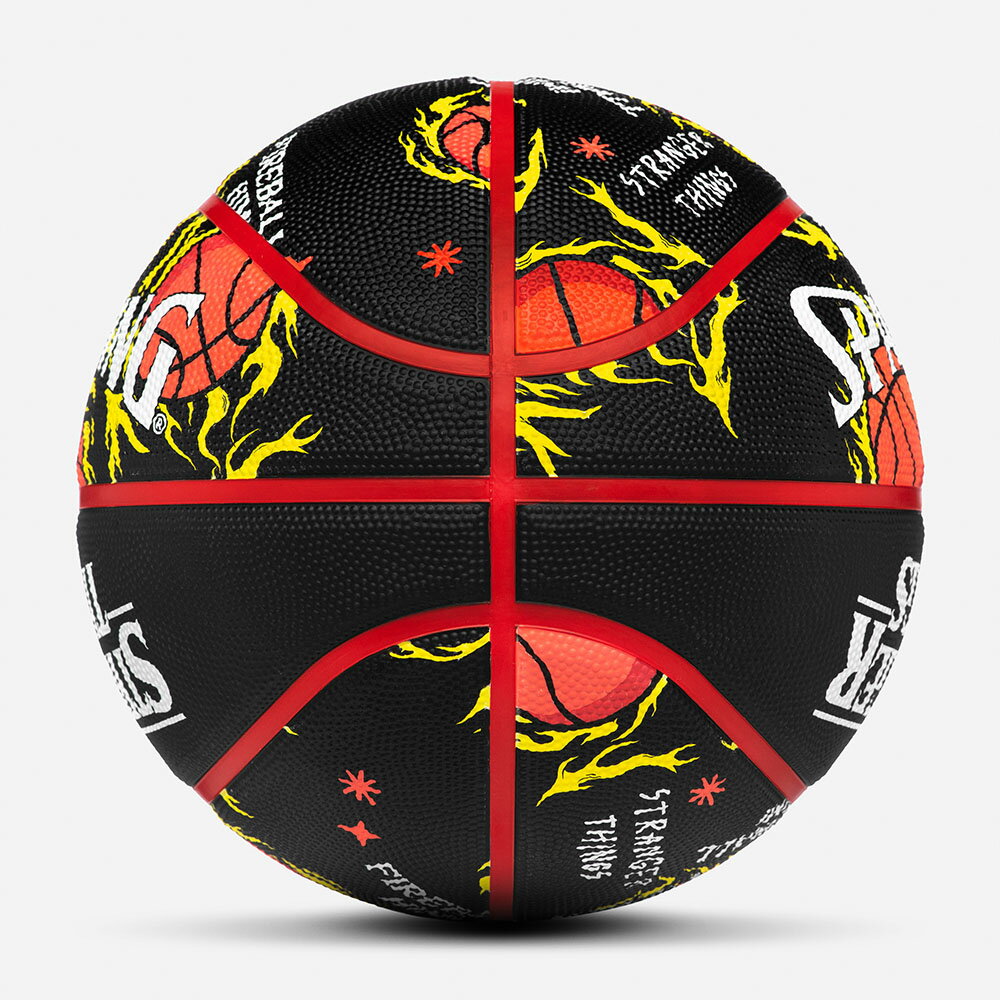 ストレンジャー・シングス ヘルファイア ラバー 7号球 84-865Z | 正規品 SPALDING スポルディング バスケットボール バスケ 7号球 ラバー 屋外 外用 ブラック レッド コラボ 3