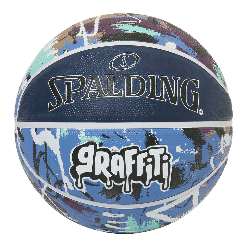 グラフィティ ネイビー×ブルー ラバー 7号球 84-937J | 正規品 SPALDING スポルディング バスケットボール バスケ 7号 ラバー ゴム 屋外 外用