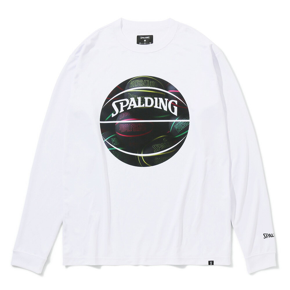 ロングスリーブTシャツ ボールプリント SMT23123 | 正規品 SPALDING スポルディング バスケットボール バスケ ウェア 練習着 長袖 Tシャツ シャツ メンズ レディース