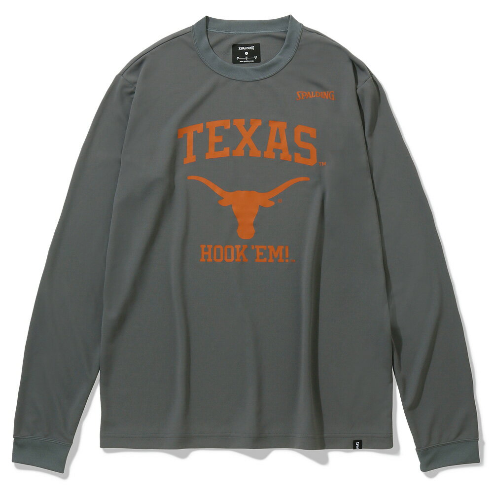 ロングスリーブTシャツ テキサス ロゴ HOOK’EM SMT23132TX | 正規品 SPALDING スポルディング バスケットボール バスケ ウェア 練習着 長袖 Tシャツ シャツ メンズ レディース