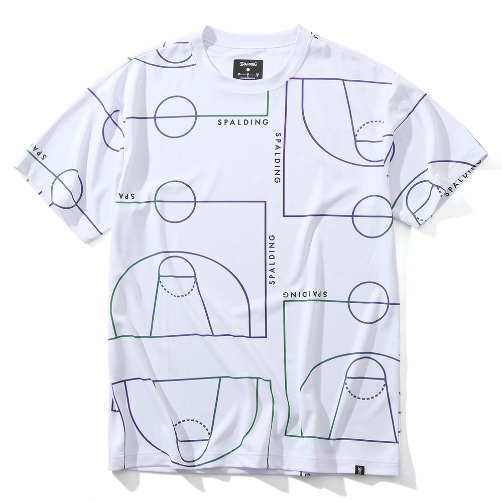 Tシャツ バスケットボールコート SMT203110 | 正規品 SPALDING スポルディング バスケットボール バスケ NBA ウェア 練習着 半袖 シャツ メンズ レディース 1