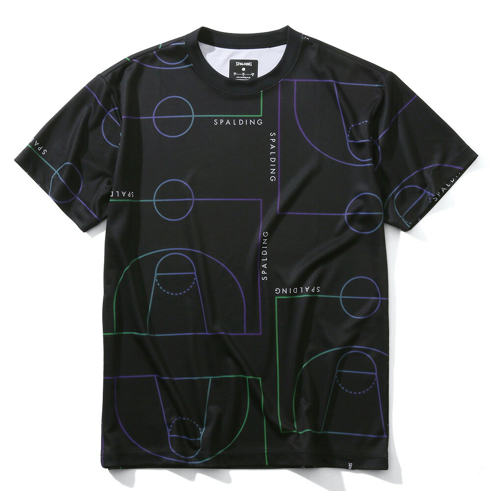 Tシャツ バスケットボールコート SMT203110 | 正規品 SPALDING スポルディング バスケットボール バスケ NBA ウェア 練習着 半袖 シャツ メンズ レディース 2