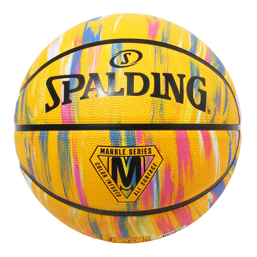 マーブル イエロー ラバー 7号球 84-401Z | 正規品 SPALDING スポルディング バスケットボール バスケ 7号 大人 男性 メンズ ラバー ゴム 屋外 外用 2