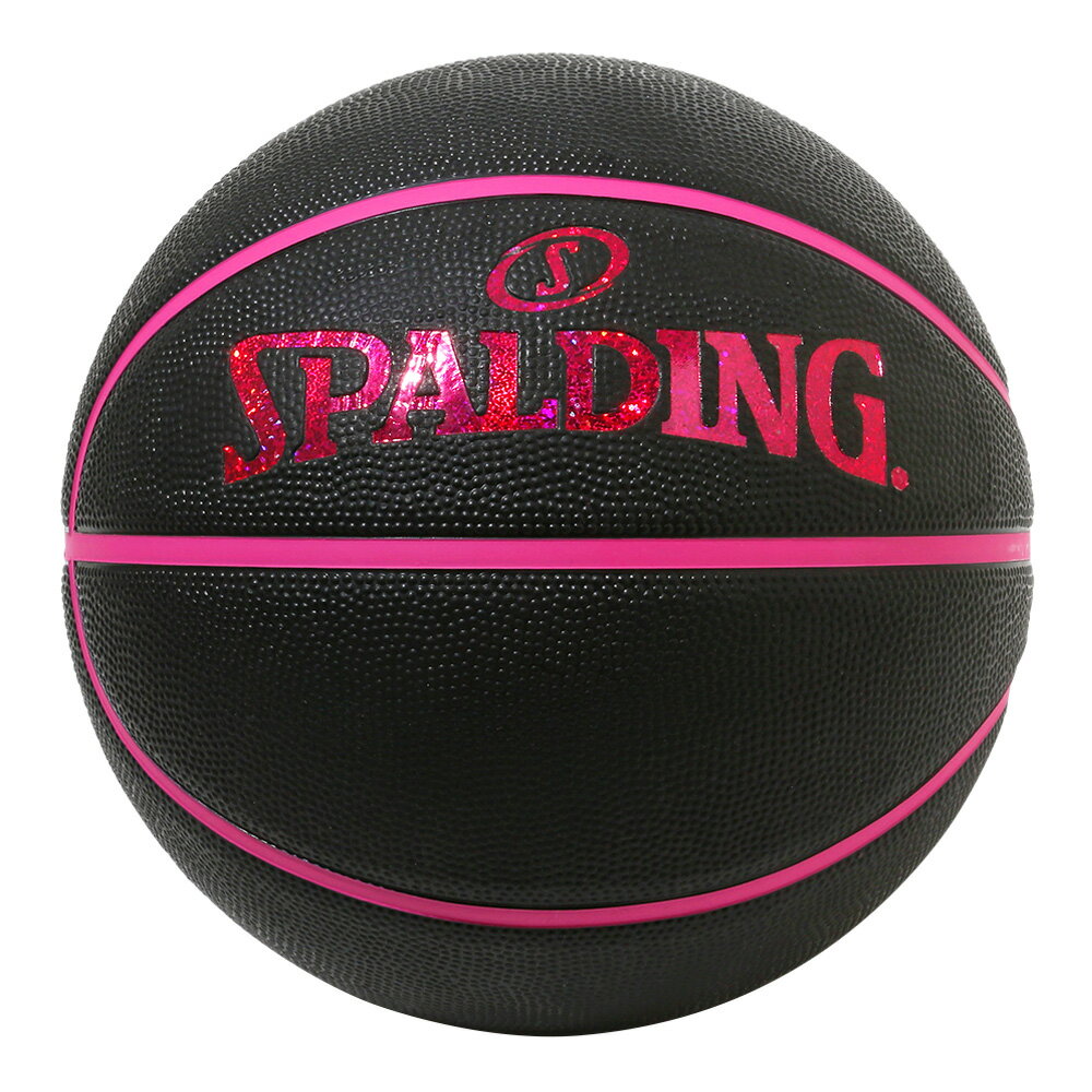 ホログラム ブラック×ピンク 6号球 84-534J 正規品 SPALDING スポルディング バスケットボール バスケ 6号 女性 ウィメンズ ラバー ゴム 屋外 外用