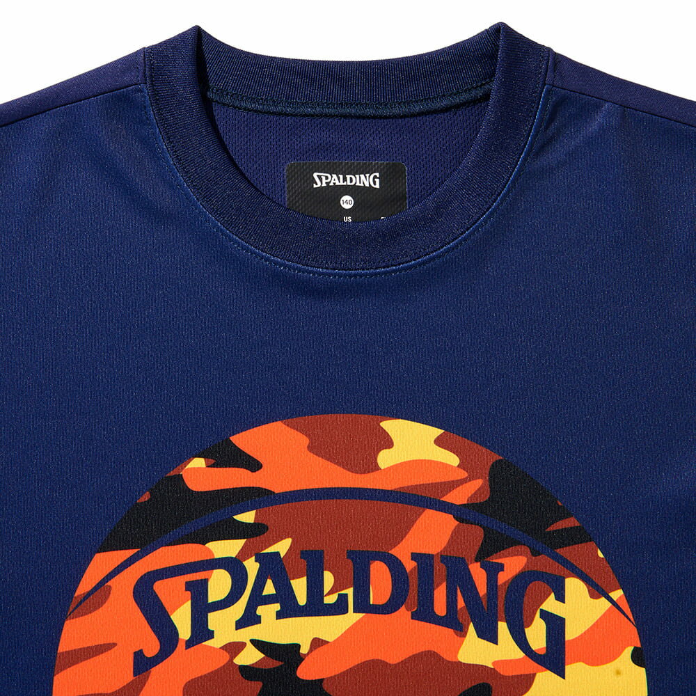 ジュニアTシャツマルチカモボールSJT211620|正規品SPALDINGスポルディングバスケットボールバスケNBAウェア練習着半袖シャツジュニアキッズ