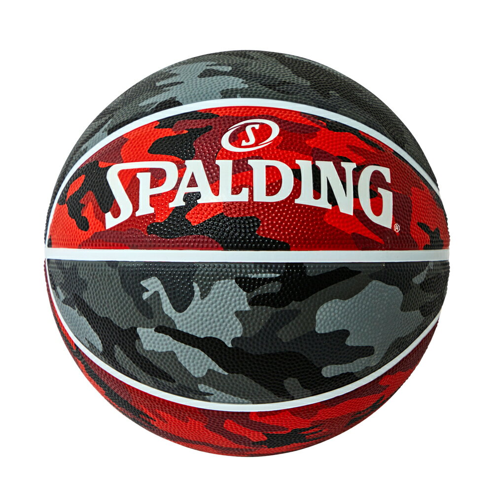 ボール マルチカモ レッド×グレー 5号球 ラバー 84-806J | 正規品 SPALDING スポルディング バスケットボール バスケ 5号 ラバー ゴム 屋外 外用