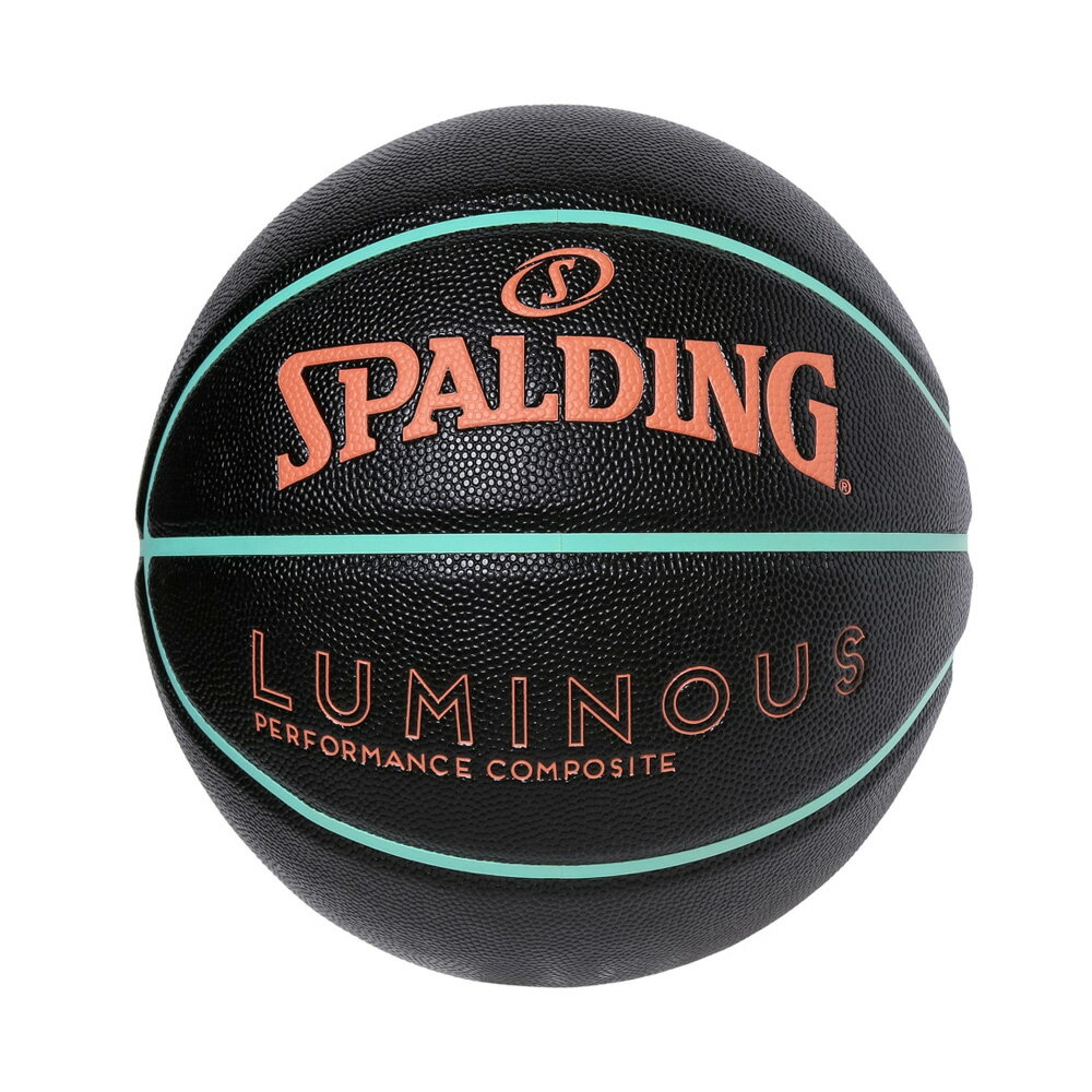 78-054J SPALDING ルミナス コンポジット ブラック×サーモン×ミント 6号球 合成皮革 ｜ 正規品 スポルディング バスケットボール バスケ 6号 合皮 フェイクレザー 屋内 屋外