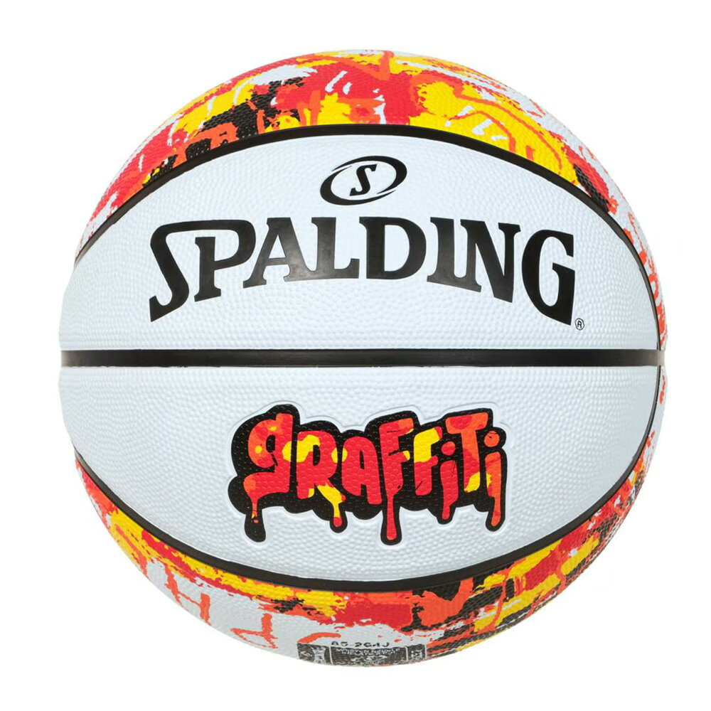 べノアスタイル 楽天市場店の85-264J SPALDING グラフィティ オレンジ×レッド ラバー 7号球 ｜ 正規品 スポルディング バスケットボール バスケ 7号 屋内 屋外｜アングル2