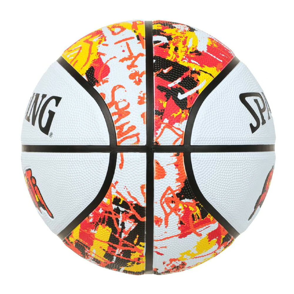 べノアスタイル 楽天市場店の85-264J SPALDING グラフィティ オレンジ×レッド ラバー 7号球 ｜ 正規品 スポルディング バスケットボール バスケ 7号 屋内 屋外｜アングル3
