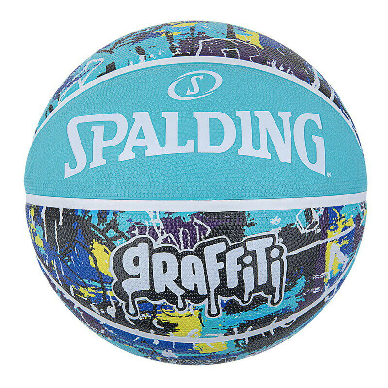 乐天商城 - 84-529J グラフィティ ブルー 6号球 ラバー球 ｜ 正規品 SPALDING スポルディング バスケットボール バスケ 6号 屋外 外用 屋内 室内 店長オススメ