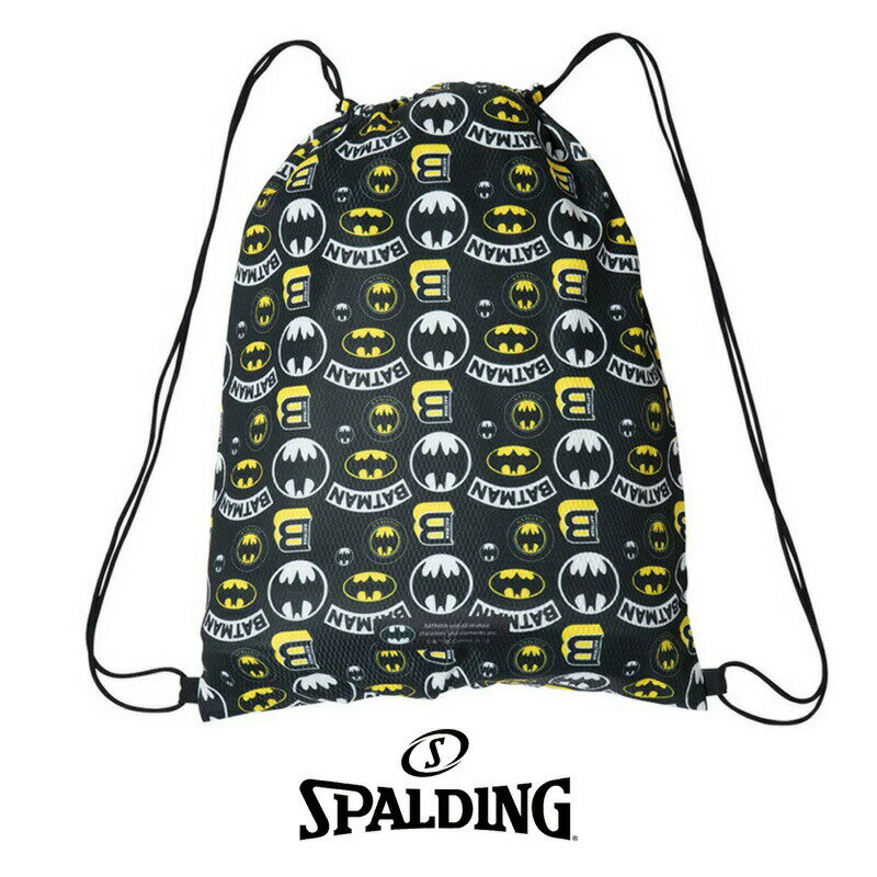 wa SAK001BML ナップサック バッドマン ロゴ WARNER BROS.コラボ｜ 正規品 SPALDING スポルディング BATMAN LOGO バスケットボール バスケ メンズ レディース ユニセックス 男女兼用 オシャレ