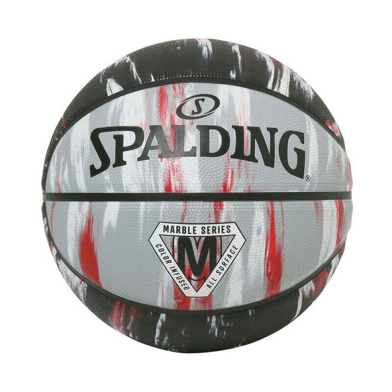 84-930J マーブル レッド×ブラック ラバー 5号球 ｜ 正規品 SPALDING スポルディング バスケットボール バスケ 5号 ラバー ゴム 屋外 外用 屋内 室内