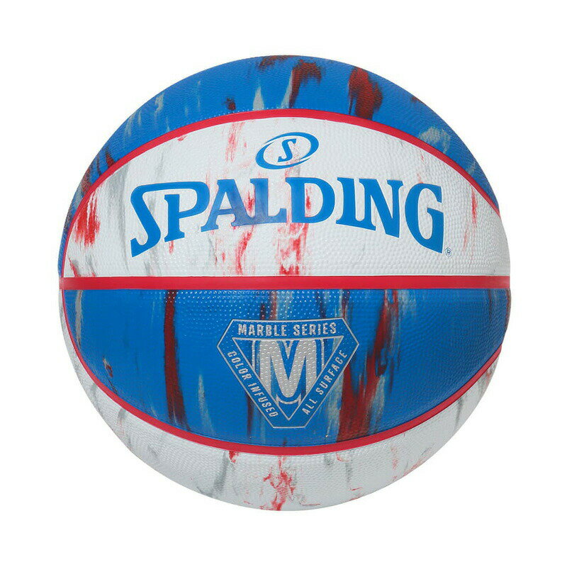 乐天商城 - 84-933J マーブル レッド×ホワイト×ブルー ラバー 7号球 ｜ 正規品 SPALDING スポルディング バスケットボール バスケ 7号 ラバー ゴム 屋外 外用 屋内 室内